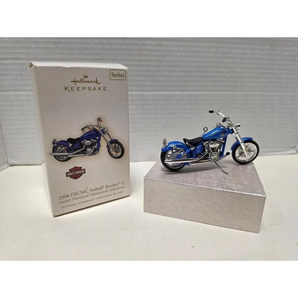 2009‎ Hallmark Keepsake Christmas ornament featuring a blue 2008 Harley-Davidson